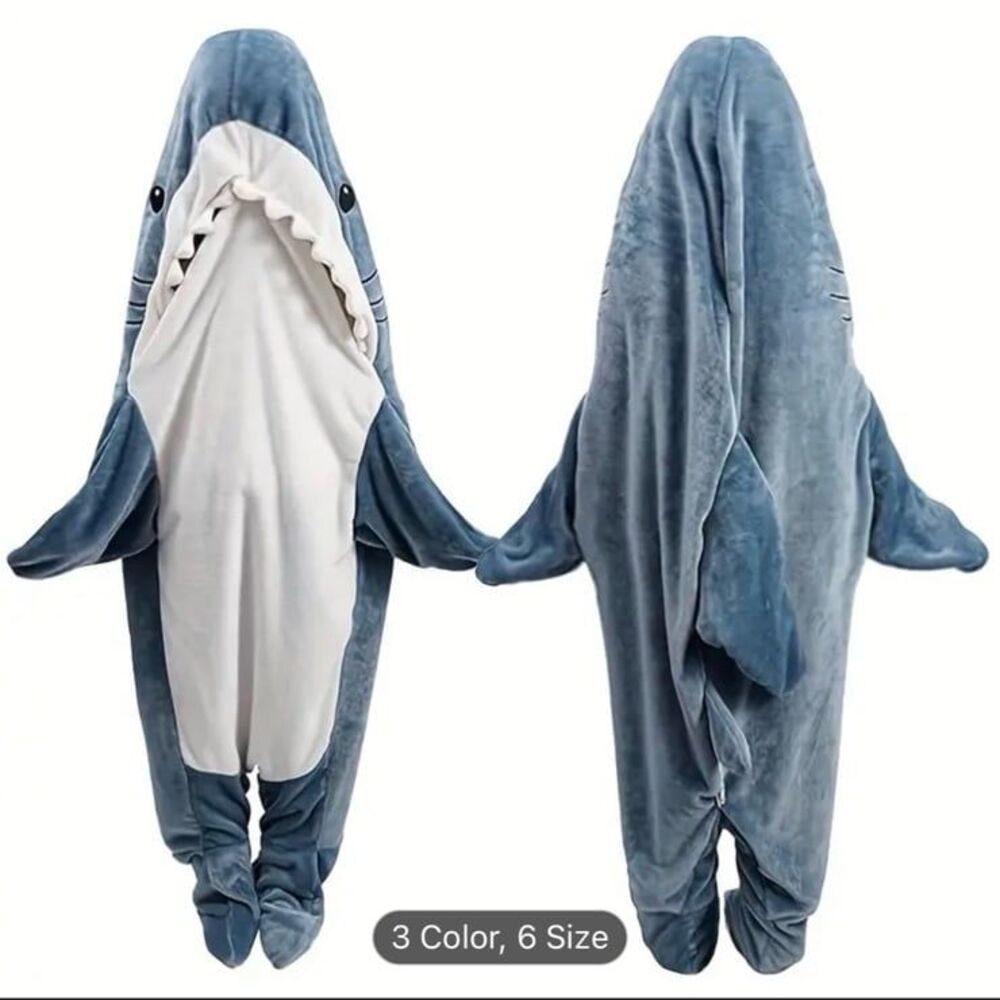 Shark Costume fun blanket foodie , cozy sleeping bag size M